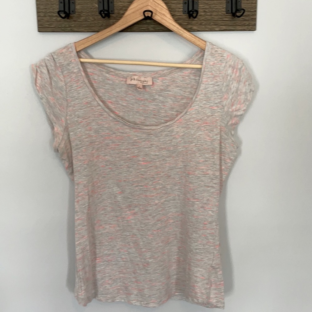 Gray and orange tee shirt